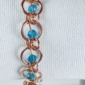 Glass Rondel Bead Chainmail Bracelet