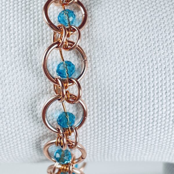 Glass Rondel Bead Chainmail Bracelet