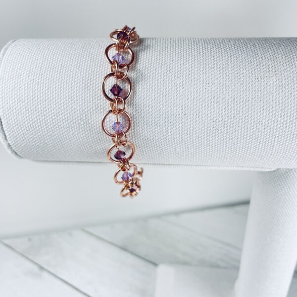 Bi-cone Crystal Chainmail Bracelet - Image 2