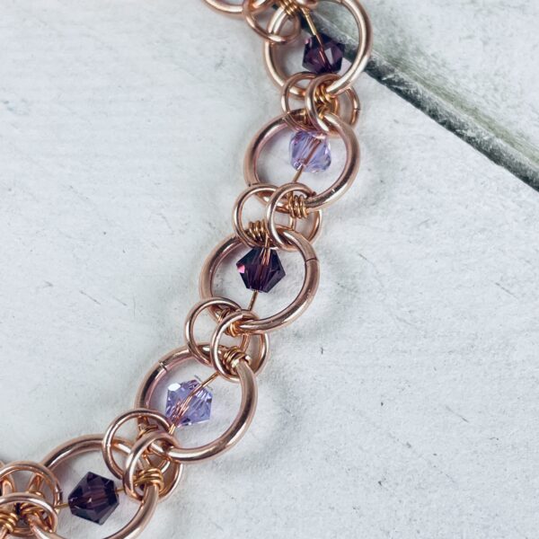 Bi-cone Crystal Chainmail Bracelet - Image 5