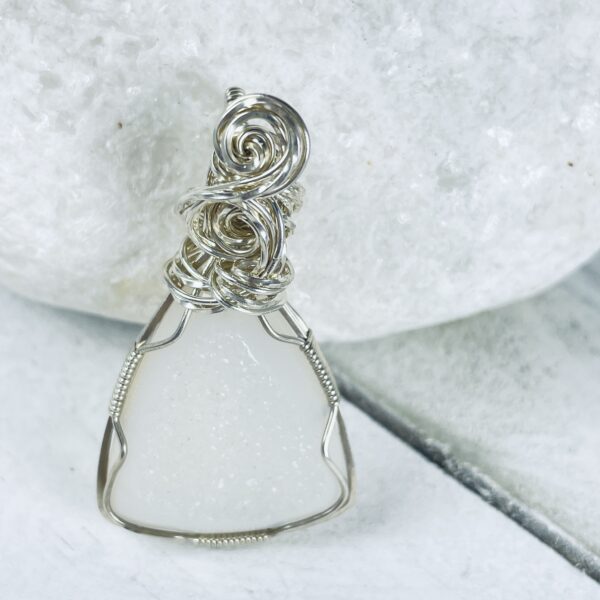 Druzy Agate and Silver Pendant - Image 5