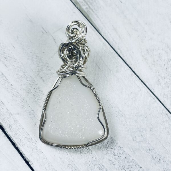 Druzy Agate and Silver Pendant - Image 2