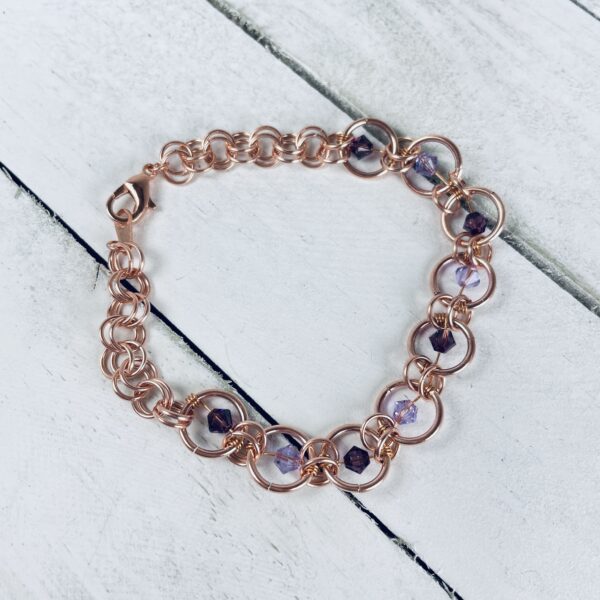 Bi-cone Crystal Chainmail Bracelet