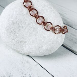 Glass Rondel Suspended Bead Bracelet
