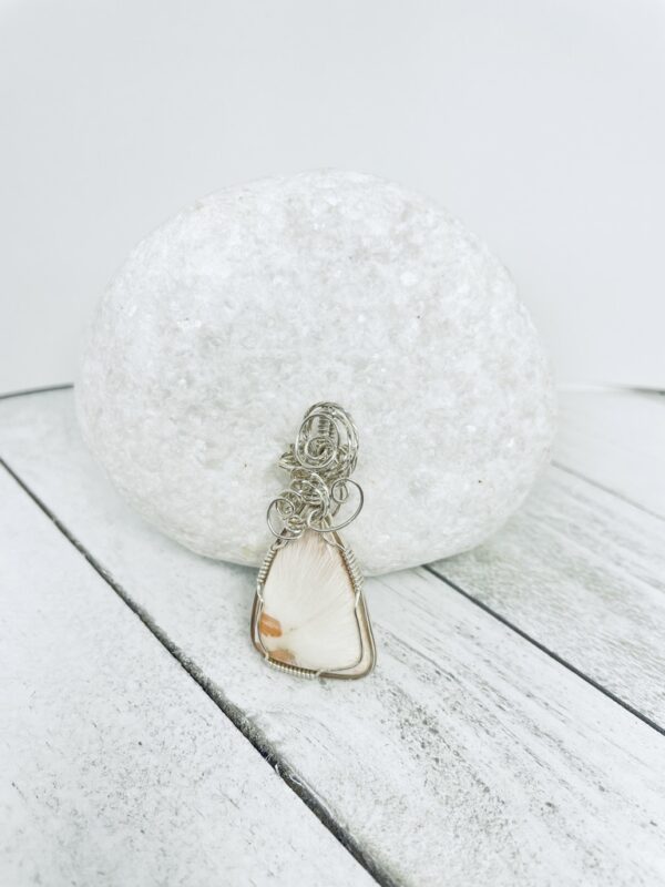 Freeform Domed Peach Scolecite in Sterling Silver - Image 6