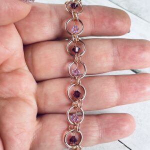 Bi-cone Crystal Suspended Bead Bracelet