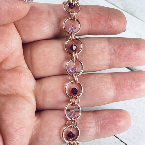 Bi-cone Crystal Suspended Bead Bracelet