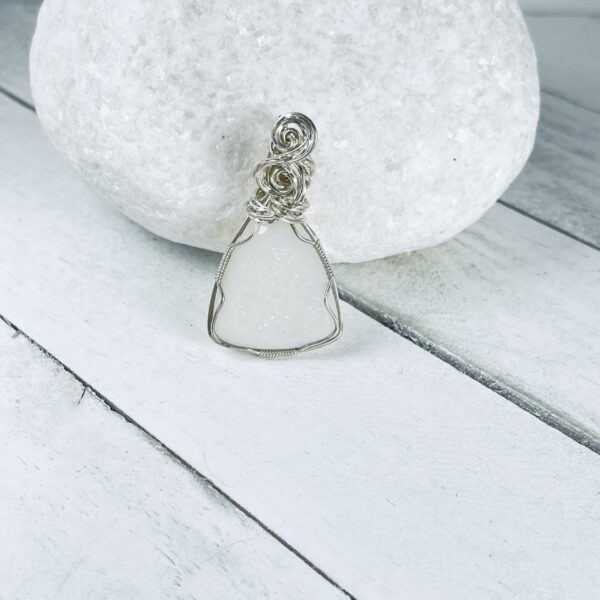 Druzy Agate and Silver Pendant